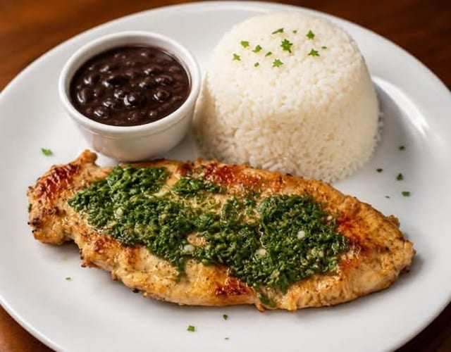 BISTEC DE POLLO CON CHIMICHURRI.