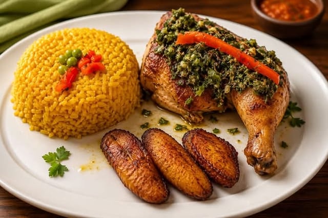 POLLO A LA BRASA CON CHIMICHURRI.