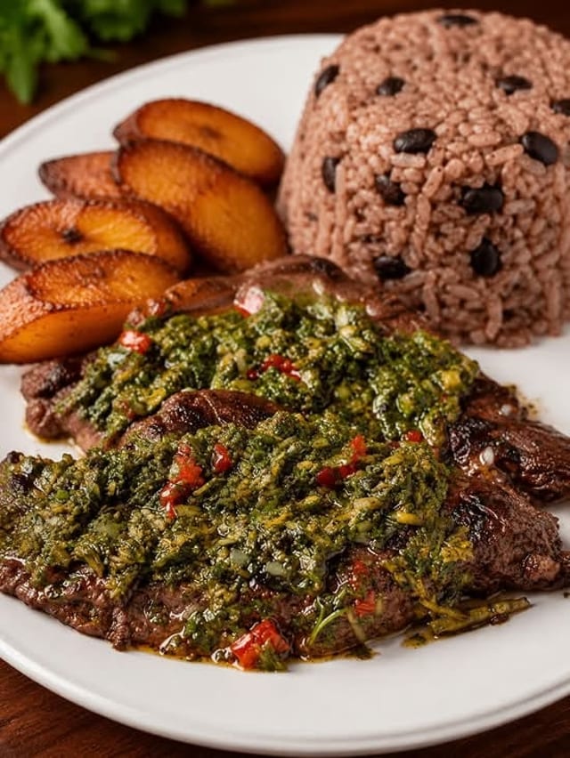 CARNE ASADA CON CHIMICHURRI.