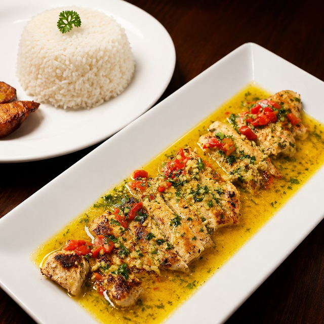 FILETILLO DE POLLO "AL AJILLO".