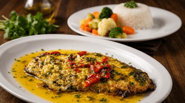 Filete de Pescado al Ajillo.