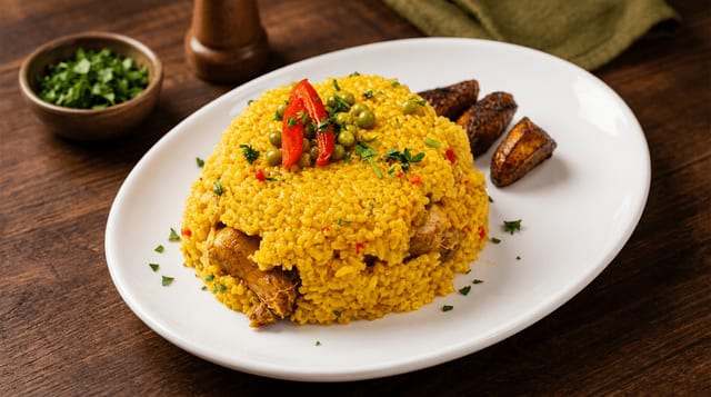 Arroz Amarillo con Cerdo.